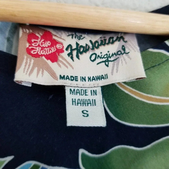 Hilo Hattie Women's HAWAIIN ORIGINAL Shift Dress Size S Blue Rayon Short Sleeves - Picture 6 of 7